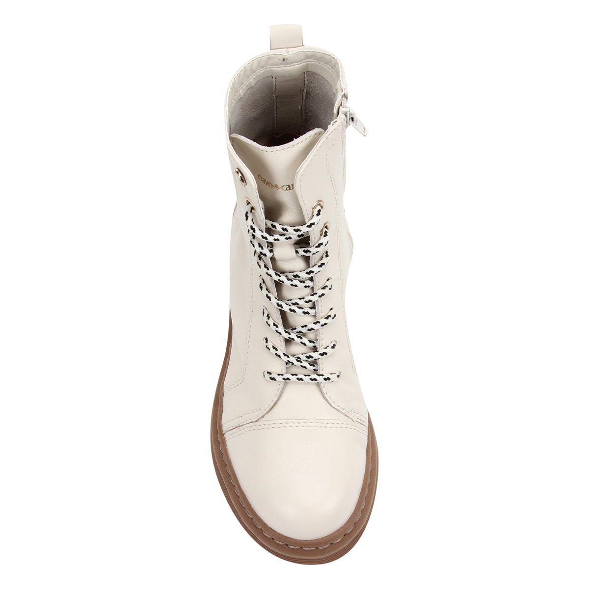 Coturno Arezzo Off-White Couro Tratorado | ZZ MALL